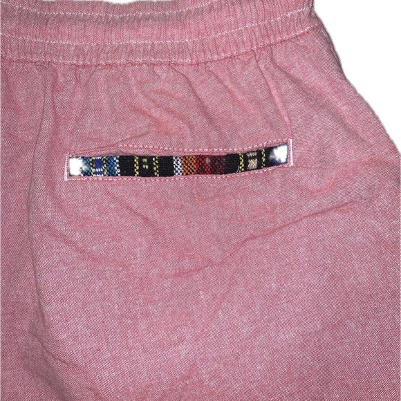 Wowie OG Casual Salmon Pink Aztec Drawstring Cotton Lightweight Shorts Men’s L - Picture 3 of 10